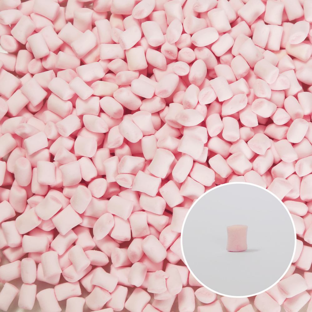 Dehydrated micro vegan pink (L11/D6mm) marshmallow
