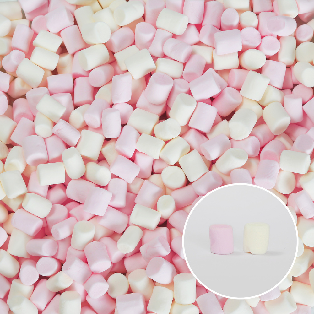 Mini pink & white (D10/L10mm) marshmallow