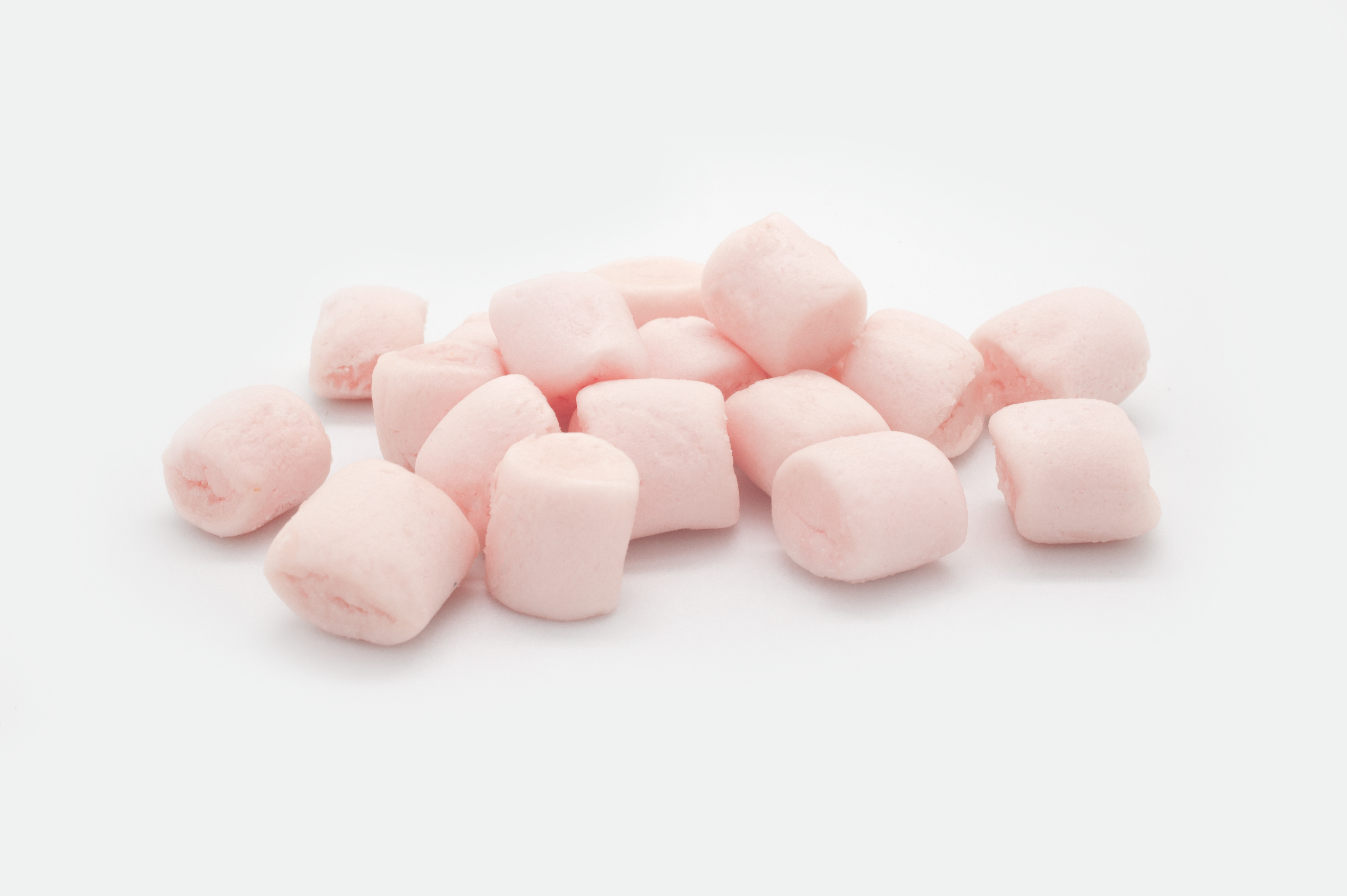 Dehydrated mini vegan white pink (L12mm/W8g) marshmallow
